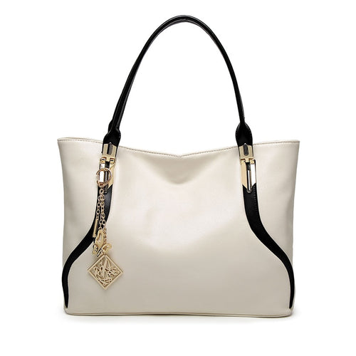 Luxury Women Bag Handbags PU Leather Top-handle Ladies Bags for Women Handbag Designer White Large Female Bag 2019 Tassel Soft