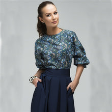 Load image into Gallery viewer, Floral Printed Dress 2019 New Fashion Women Summer Casual Elegant Long Dress Blue Brown Fall Outwork Dresses Vestidos