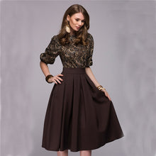 Load image into Gallery viewer, Floral Printed Dress 2019 New Fashion Women Summer Casual Elegant Long Dress Blue Brown Fall Outwork Dresses Vestidos