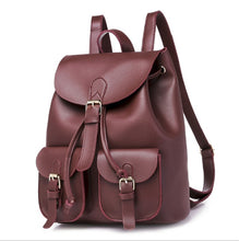 Load image into Gallery viewer, LAZZOVS Fashion PU Leather Backpacks for Women School Students Backpacks Travel Bags Designer Totes Bags Lady Backpacks