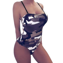 Load image into Gallery viewer, LIVA GIRL female camouflage sexy beach swimsuit fashion quick-drying monokini bikini push-up bra straps swimwear set tight