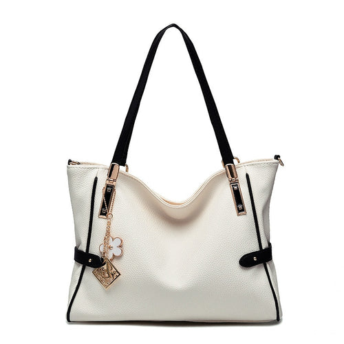 Tassel Women Shoulder Bag White Handbags PU Leather Large Women Crossbody Bags for Ladies Messenger Bag Female Fashion Zipper