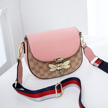 Load image into Gallery viewer, XIANGFEIER Single Shoulder Bags for Women 2019 Leather bee Crossbody Bags Designer Handbags Fashion Half Moon mini Flap Bags