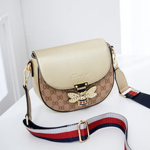 Load image into Gallery viewer, XIANGFEIER Single Shoulder Bags for Women 2019 Leather bee Crossbody Bags Designer Handbags Fashion Half Moon mini Flap Bags