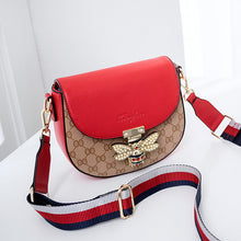 Load image into Gallery viewer, XIANGFEIER Single Shoulder Bags for Women 2019 Leather bee Crossbody Bags Designer Handbags Fashion Half Moon mini Flap Bags
