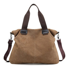 Load image into Gallery viewer, LAZZOVS Women Canvas Waterproof Shoulder Bags High Capacity Travel Shipping Bags Crossbody Bag Designer Handbags Totes Bags