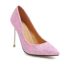 Load image into Gallery viewer, WETKISS Sequined Cloth Pumps Women Pointed Toe Footwear Shallow Bling Shoes Female High Heels Party Shoes Woman Plus Size 46