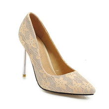 Load image into Gallery viewer, WETKISS Sequined Cloth Pumps Women Pointed Toe Footwear Shallow Bling Shoes Female High Heels Party Shoes Woman Plus Size 46