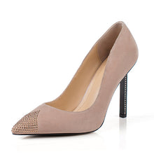 Load image into Gallery viewer, WETKISS Kid Suede Women Pumps Pointed Toe Footwear Shallow Party Female Shoes Unusual Crystal High Heels Shoes Woman Spring 2019