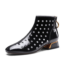 Load image into Gallery viewer, WETKISS Ankle Boots Zipper Footwear Metal Decoration Fashion Ladies High Neck Square Toe Genuine Leather Summer Shoes
