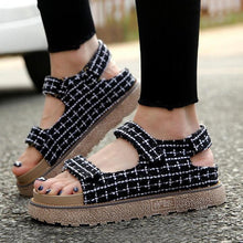 Load image into Gallery viewer, Summer Women Shoes Wedge Woman Platform Sandals Open Toe Linen Comfortable Sandals Casual Lady Beach Shoes Plus Size 41 42 43