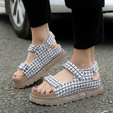 Load image into Gallery viewer, Summer Women Shoes Wedge Woman Platform Sandals Open Toe Linen Comfortable Sandals Casual Lady Beach Shoes Plus Size 41 42 43