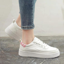Load image into Gallery viewer, Women Flat Shoes Sneakers Ladies Platform White Casual Shoes Spring Autumn Comfortable Walking Lace-up Harajuku Chaussure Femme