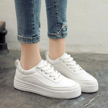Load image into Gallery viewer, Women Flat Shoes Sneakers Ladies Platform White Casual Shoes Spring Autumn Comfortable Walking Lace-up Harajuku Chaussure Femme