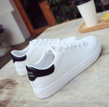 Load image into Gallery viewer, Women Sneakers 2018 Spring Autumn Soft PU Ladies Leather Flats Woman Shoes Fashion Lace-Up Breathable White Women Casual Shoes