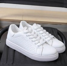 Load image into Gallery viewer, Women Sneakers 2018 Spring Autumn Soft PU Ladies Leather Flats Woman Shoes Fashion Lace-Up Breathable White Women Casual Shoes
