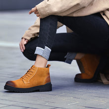 Load image into Gallery viewer, 2018 New Hot Style Fashion Women Boots Round Head Thick Bottom Leather Waterproof Woman Martin Boots Free Shipping