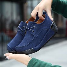 Load image into Gallery viewer, 2019 Spring women oxford shoes flats shoes women leather suede Platform Autumn casual boat shoes flats Wedges ladies footwear
