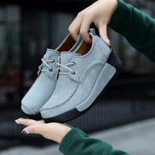 Load image into Gallery viewer, 2019 Spring women oxford shoes flats shoes women leather suede Platform Autumn casual boat shoes flats Wedges ladies footwear
