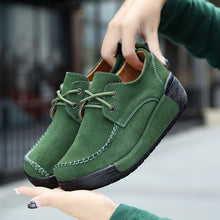 Load image into Gallery viewer, 2019 Spring women oxford shoes flats shoes women leather suede Platform Autumn casual boat shoes flats Wedges ladies footwear