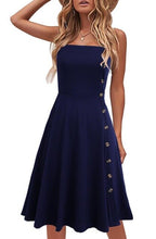 Load image into Gallery viewer, Berydress Sexy Sleeveless Summer Beach Flattering Sundress Casual Knee Length A-line Swing Button Down Solid Cotton Pink Dresses